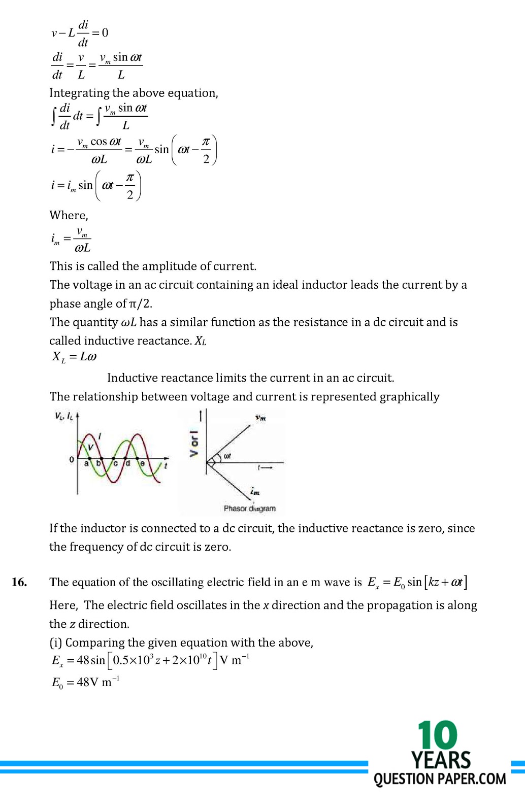 CBSE class 12 solved Physics sample paper cbse class 12th Physics solved Sample paper