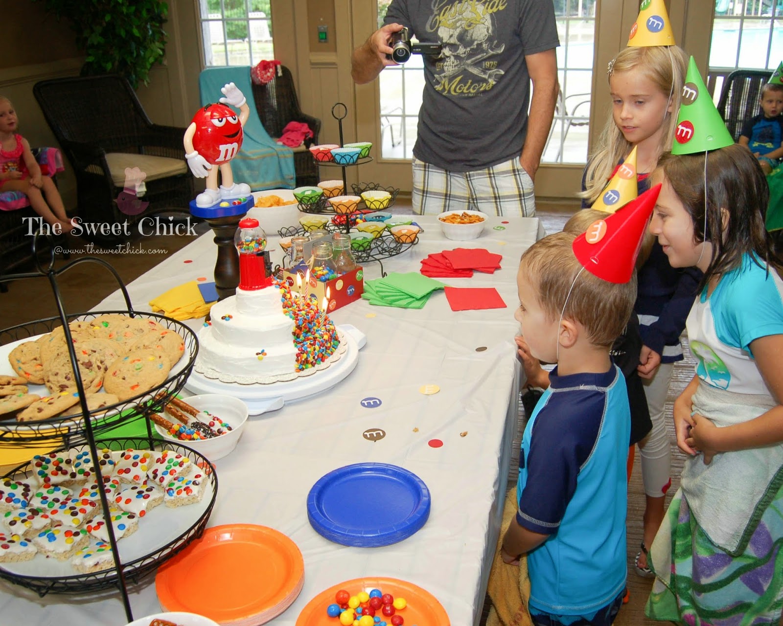 M&M Kids Birthday Party Cake by The Sweet Chick