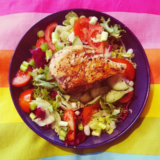 A Chicken Breast atop a Salad