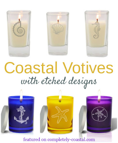 Coastal Votive Glass Candle Holders