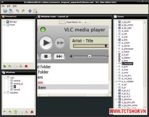 Phần mềm VLC Skin Editor