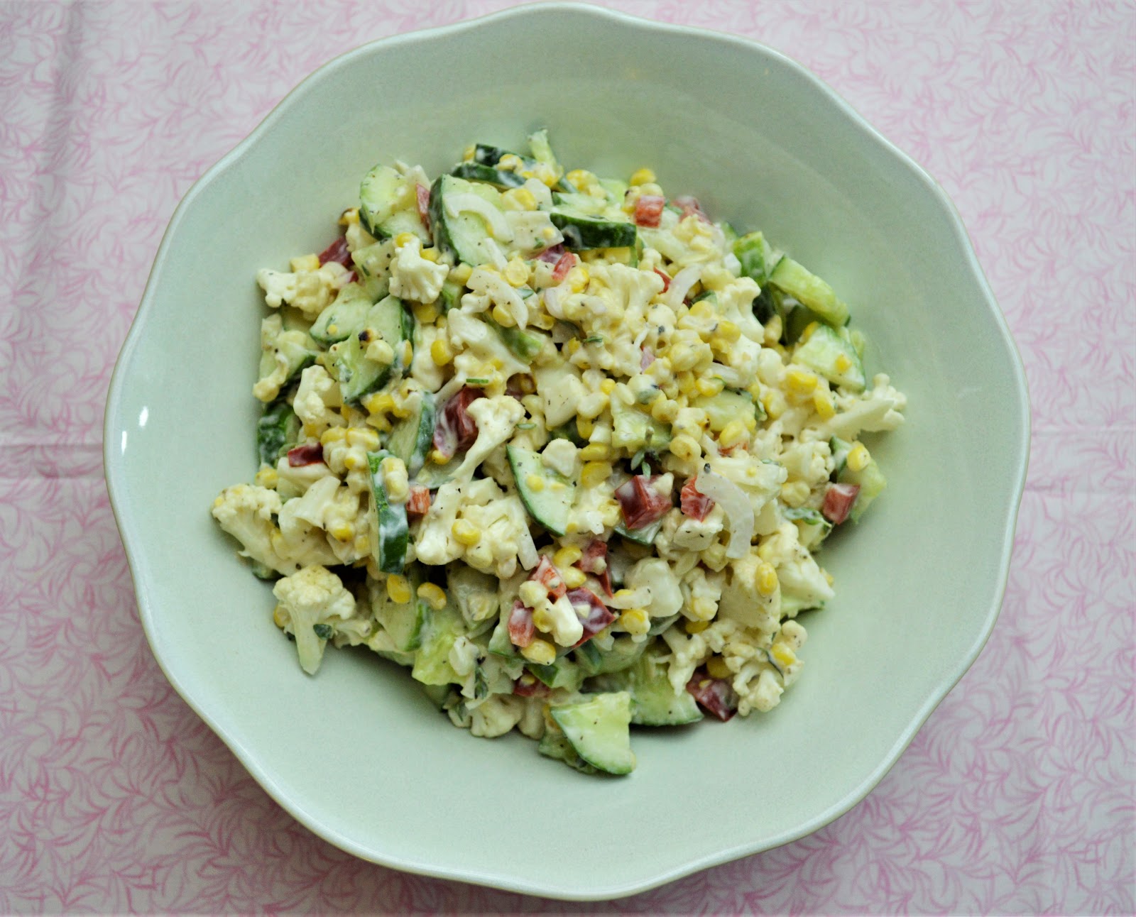 The Messy Apron Cauliflower, Corn, and Cucumber Salad