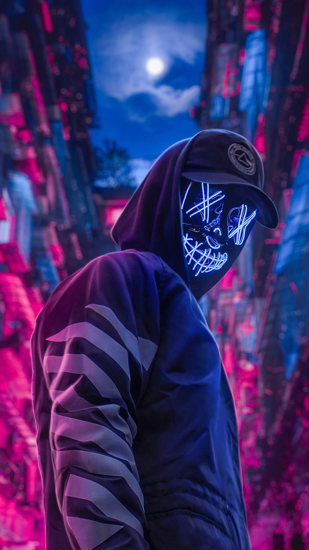 65+ Neon Mask Boy Wallpaper for Homescreen & Lockscreen - Noken