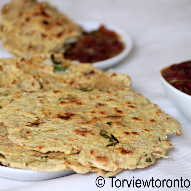 besan flour roti