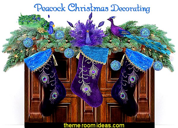 peacock chrristmas decorations peacock christmas stocking peacock christmas decor