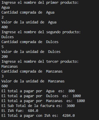 total a pagar en una factura en python