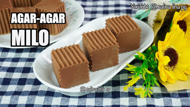 agar agar milo, puding milo, resepi agar-agar milo,resepi agar agar sukatan cawan,puding milo,milo pudding,agar-agar recipe,