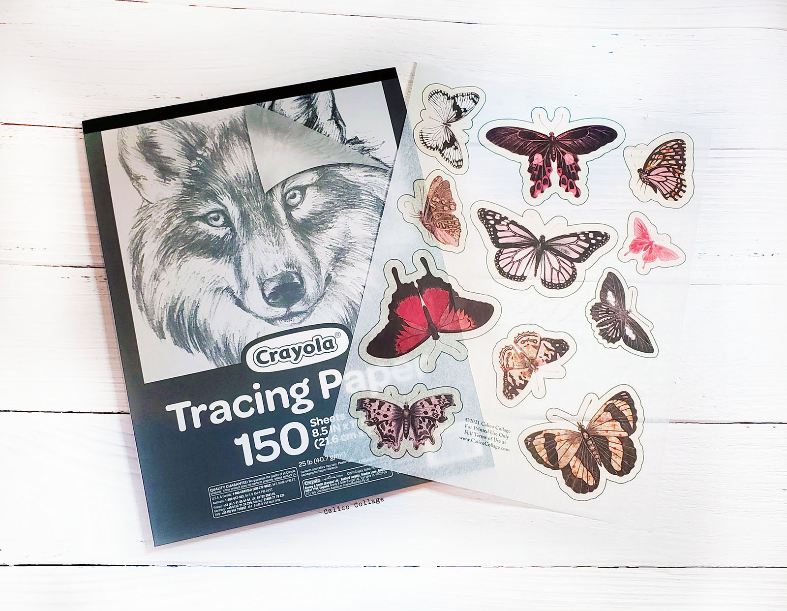 Calico Collage Junk Journal Printable Ephemera How to Print on Tracing