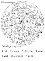 Maternelle Coloriage magique, bateau et poissons