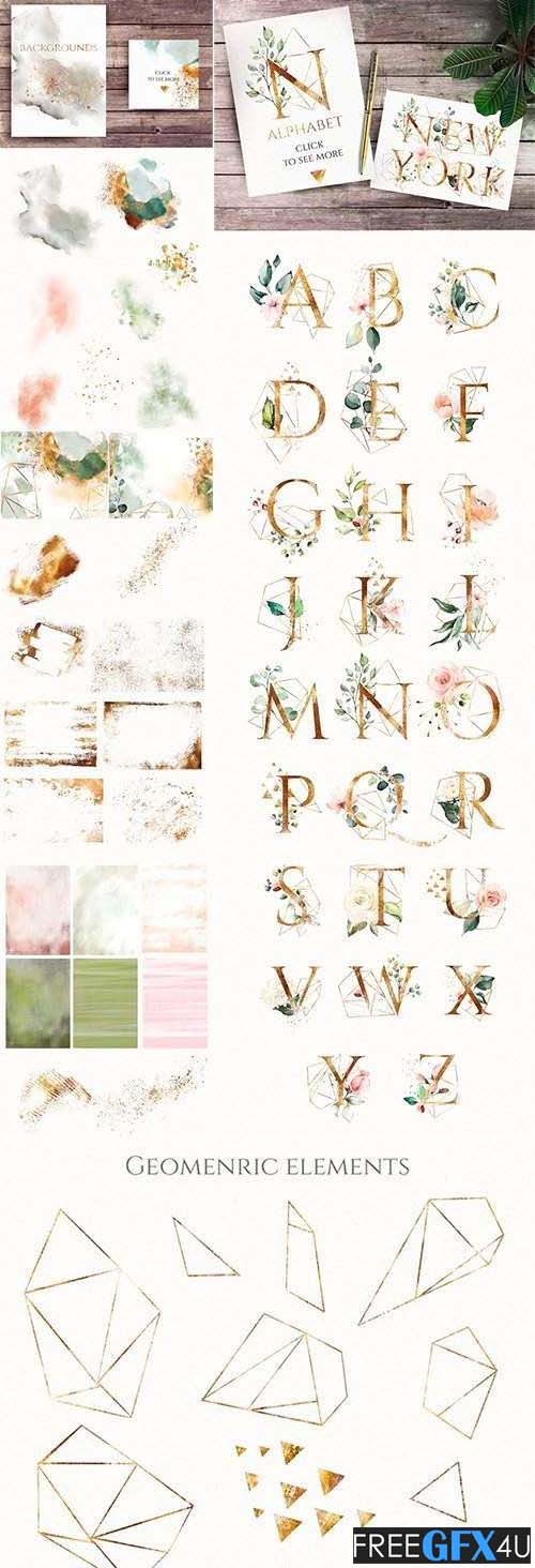 Floral Alphabet Letters Geometrics Pack Free Download Floral Alphabet Letters Geometrics Pack