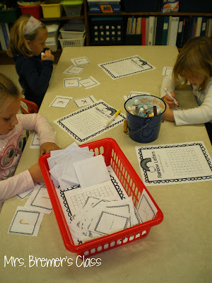 Rainbow writing literacy center for Kindergarten