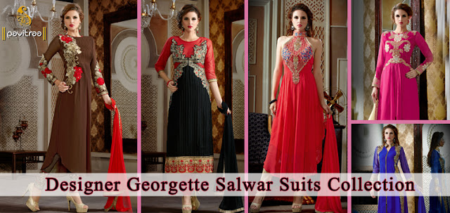 Diwali and Karva Chauth special fashionable designer georgette salwar kameez online shopping with discount deals and offers at pavitraa.in