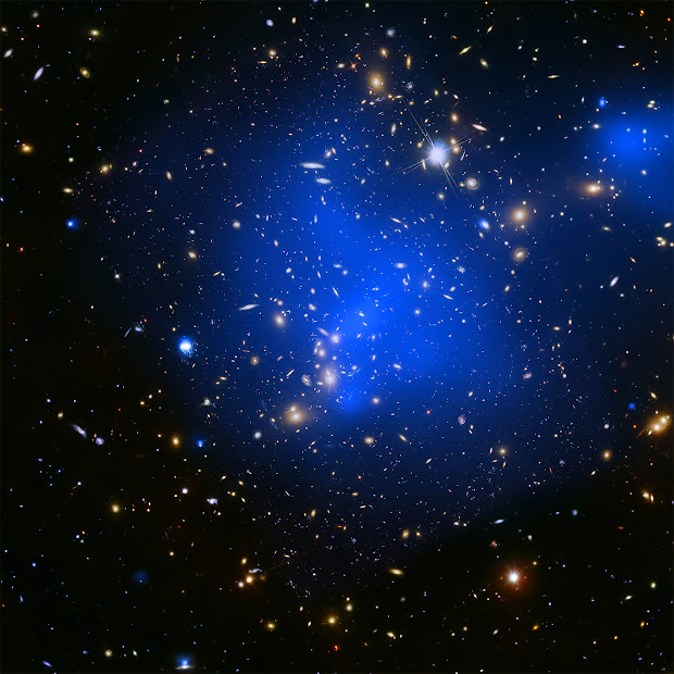 Galaxy Cluster Abell 2744 in X-rays and visible light