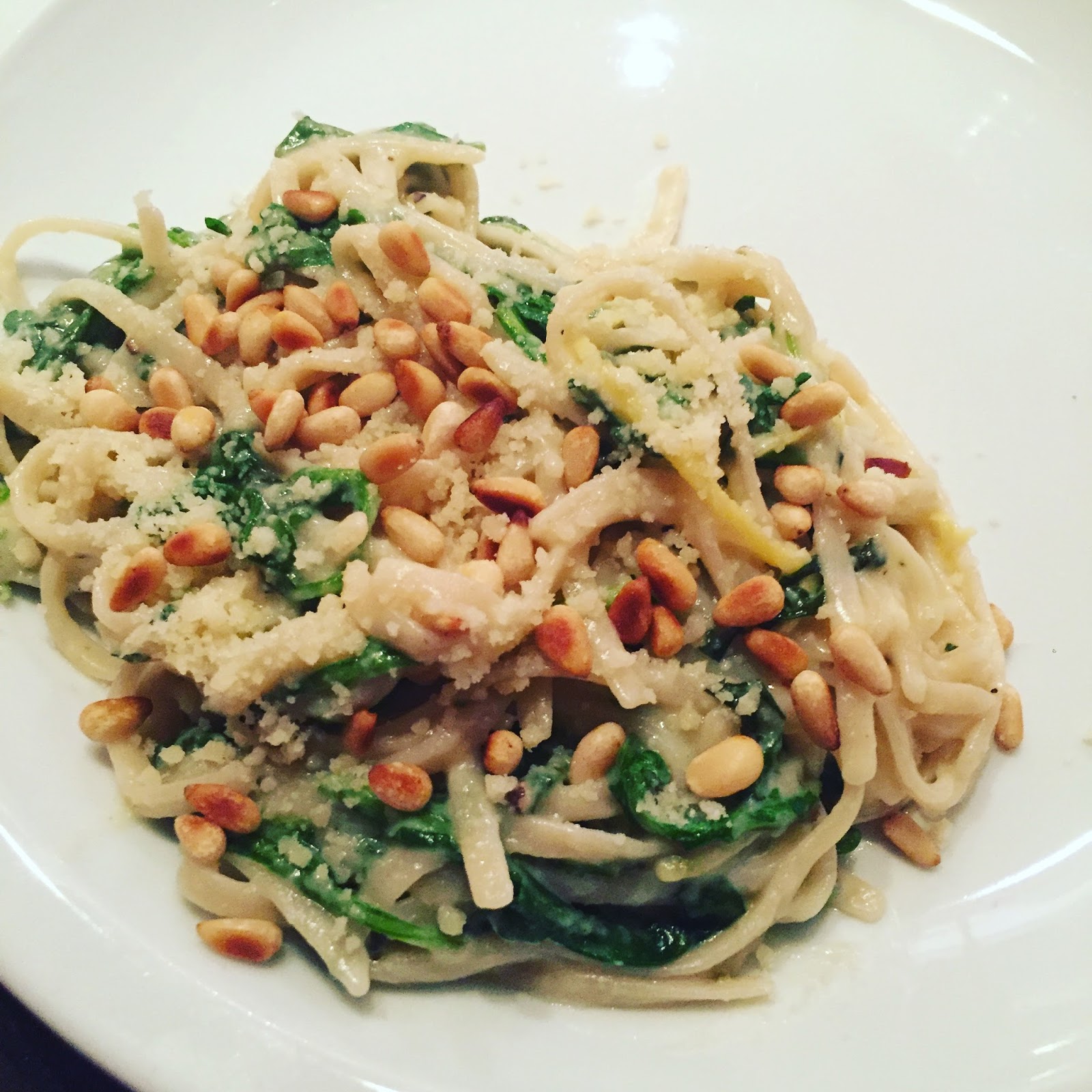 Simply LKJ Lemon Tagliatelle with Toasted Pine Nuts and ArugulaWhat's