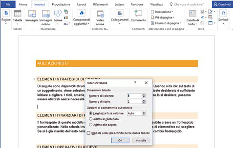 Come creare Tabelle in Word