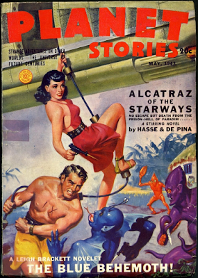 Cover of pulp sci-fi magazine Planet Stories