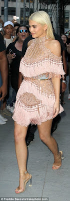 1a4 Kylie Jenner dazzles at Harper's Bazaar party in a stunning Balmain dress