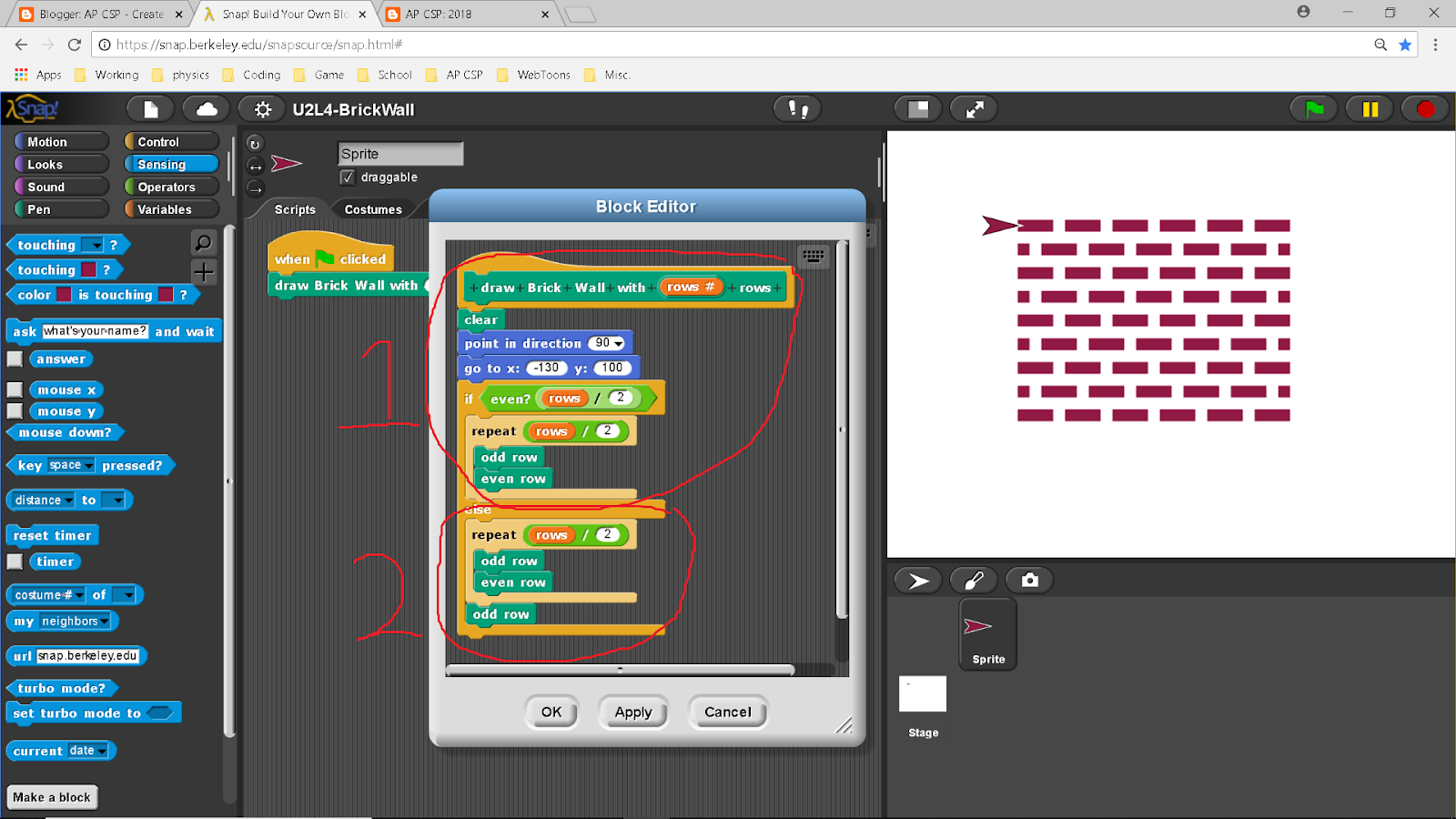 William Wang Computer Science Snap! U2L4BrickWall