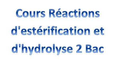 Cours Réactions d'estérification et d'hydrolyse 2 Bac