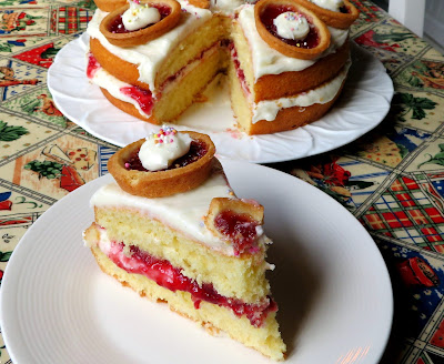 Raspberry Jam Tart Birthday Cake