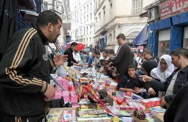 Buying fireworks for the New Year in North Africa