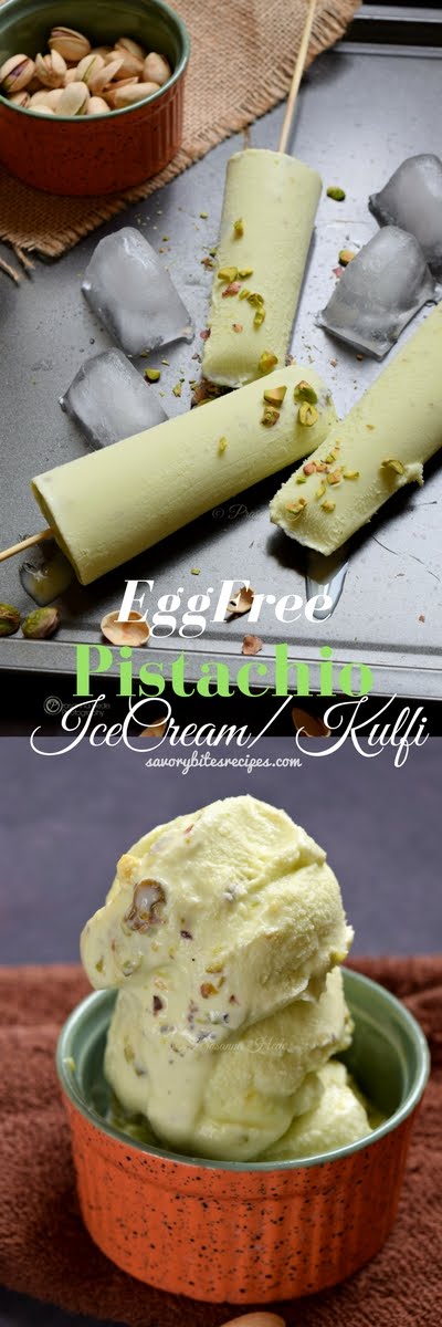 Pistachio Pista Kulfi Icecream eggfree no-churn