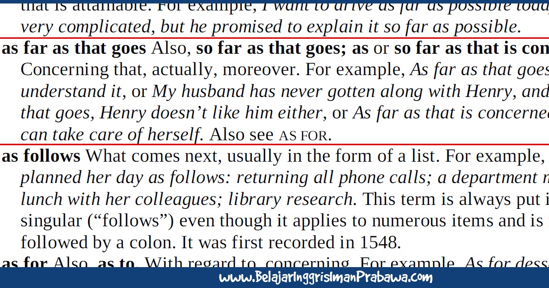 Arti So Far as That Is Concerned