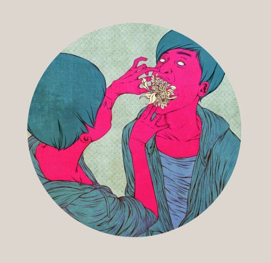 Mojo Wang ilustrações surreais bizarras intimidade