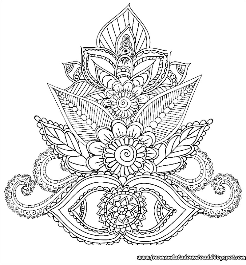 Malvorlagen für Erwachsene Henna Mehndi Doodles Mandala