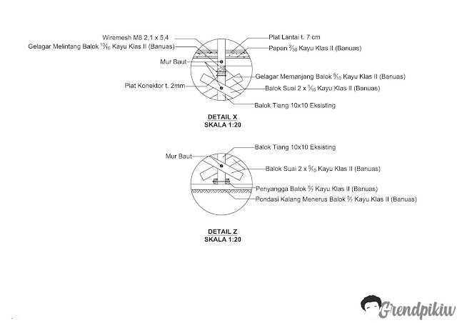 Gambar Jembatan Titian Rangka Kayu gambar kerja jembatan dwg