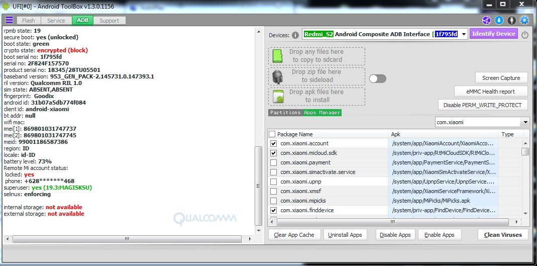 cara disable Redmi S2 YSL (M1803E6E) METODE VIA UFI