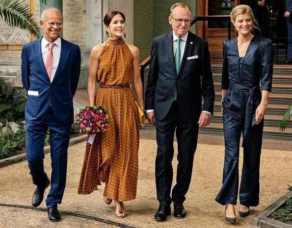 Crown Princess Mary wore Diane von Furstenberg Polka-dot washed silk dress. Crown Princess wore a top and skirt by Diane von Furstenberg