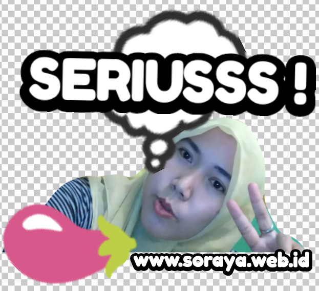 Arti Kata Serius - Gambar Stiker Lucu Wanita Serius Berjilbab