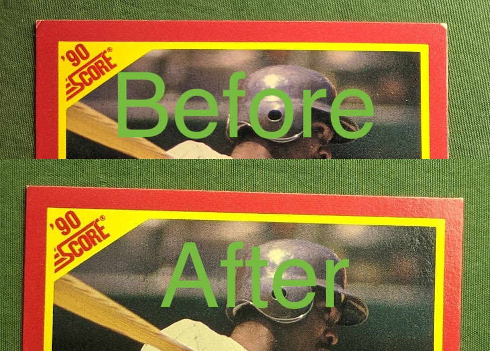 Baseball Card Breakdown card trimming for science