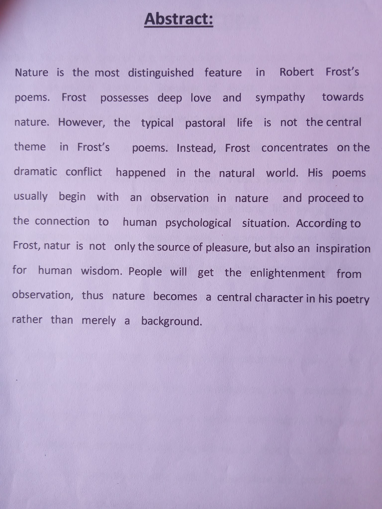 Реферат: Nature In Robert Frost Poems Essay Research