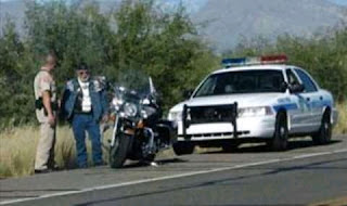 A cop stops a Harley for traveling faster than the posted speed limit. He asks the biker his name.    'Fred,' he replies.    'Fred what?' the officer asks.    'Just Fred,' the man responds.    The officer is in a good mood and thinks he might just give the biker a break and, write him out a warning instead of a ticket.     The officer then presses him for his last name.    The man tells him that he used to have a last name but he lost it.     The officer thinks that he has a nut case on his hands but plays along.     'Tell me, Fred, how did you lose your last name?'    The biker replies, 'It's a long story, so stay with me.' I was born Fred  Dingaling. I know -- a funny last name.     The kids used to tease me all the time, so I stayed to myself, studied hard and got good grades.     When I got older, I realized that I wanted to be a doctor. I went through college, medical school, internship, residency, and finally got my degree, so I was Fred Dingaling, MD.     After a while I got bored being a doctor, so I decided to go back to school.     Dentistry was my dream! Got all the way through school, got my degree, so then I was Fred Dingaling, MD, DDS.     Got bored doing dentistry, so I started fooling around with my assistant and she gave me VD, so now I was Fred Dingaling, MD, DDS, with VD.     Well, the ADA found out about the VD, so they took away my DDS. Then I was Fred Dingaling, MD, with VD.     Then the AMA found out about the ADA taking away my DDS because of the VD, so they took away my MD leaving me as Fred Dingaling with VD.    Then the VD took away my Dingaling, so now I am Just Fred.'    The officer walked away in tears, laughing!