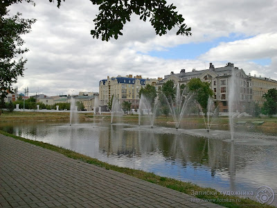 Казанский парк Черное озеро, фонтаны