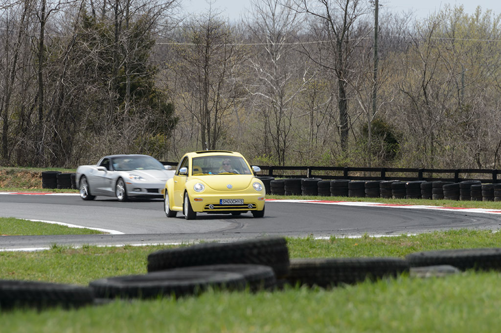 Peg races a Corvette at Summit Point