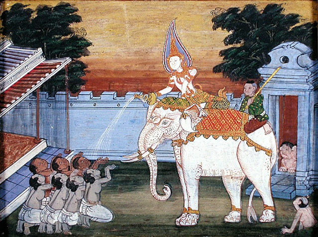 Anonymous (Thailand). “Vessantara Jataka, Chapter 2: Kalinga Brahmins are Given the White Elephant”. Painting, date late 19th century.