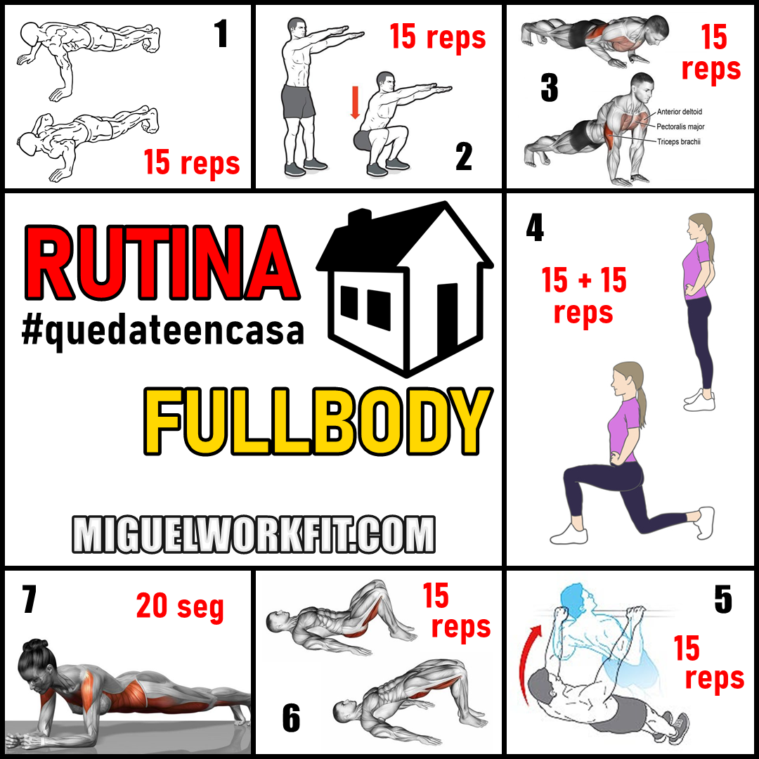 Rutina fitness: un entrenamiento completo de ejercicios en casa