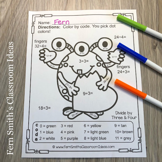 Click Here to Download This St. Valentine's Day Color By Number Love Monsters Addition, Subtraction, Multiplication, and Division Four Pack Bundle Resource to Use with Your Students Today!