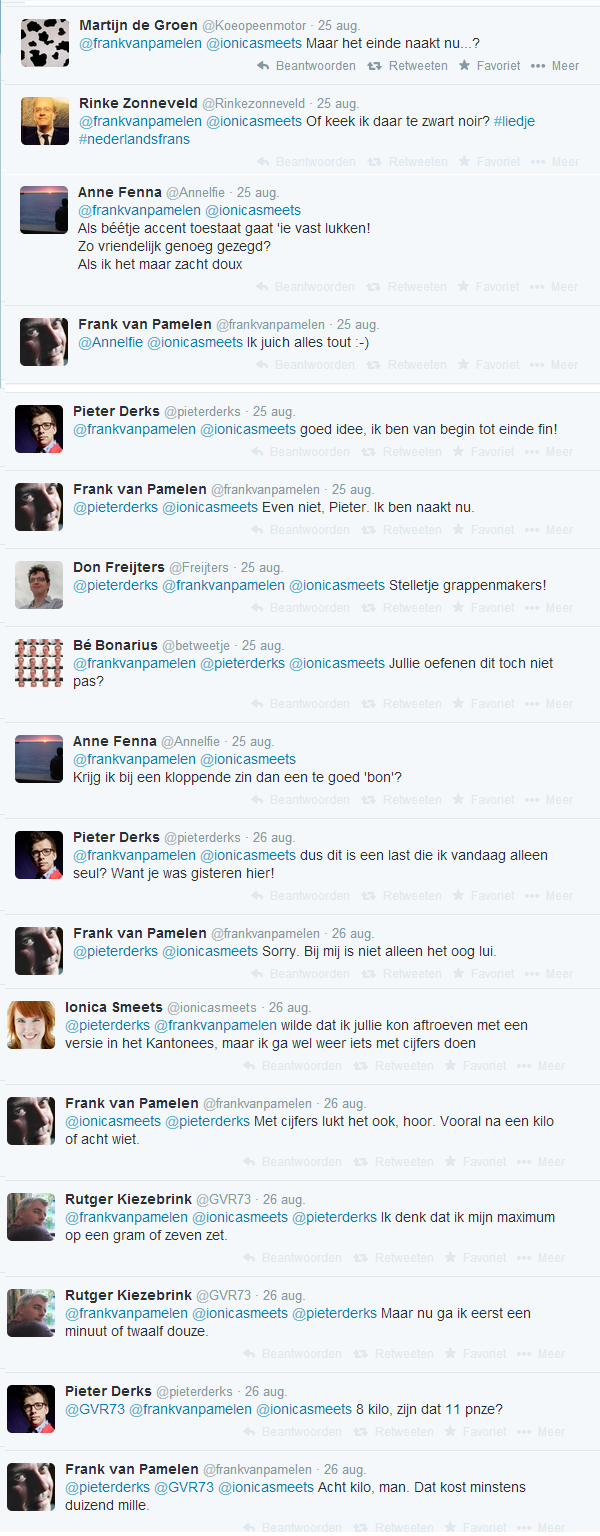 Twitterreacties op Frank van Pamelen Frans-Nederlands Frank van Pamelen KeesTorn