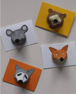 Cuadros de animales hechos con cartones de huevos