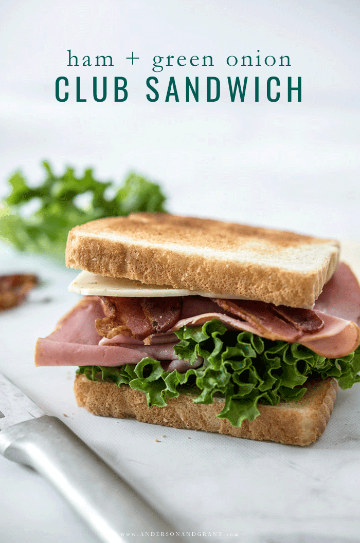 Ham and Green Onion Club Sandwich