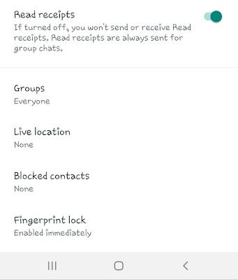 WhatsApp privacy settings