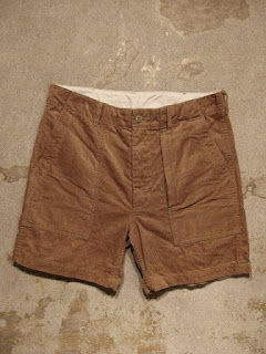 Engineered Garments "Fatigue Short in Khaki 14W Corduroy"