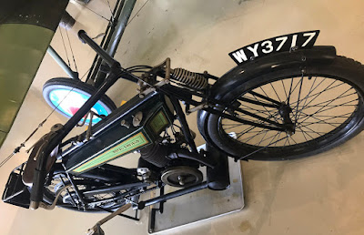 1922 Royal Enfield motorcycle on display at museum.