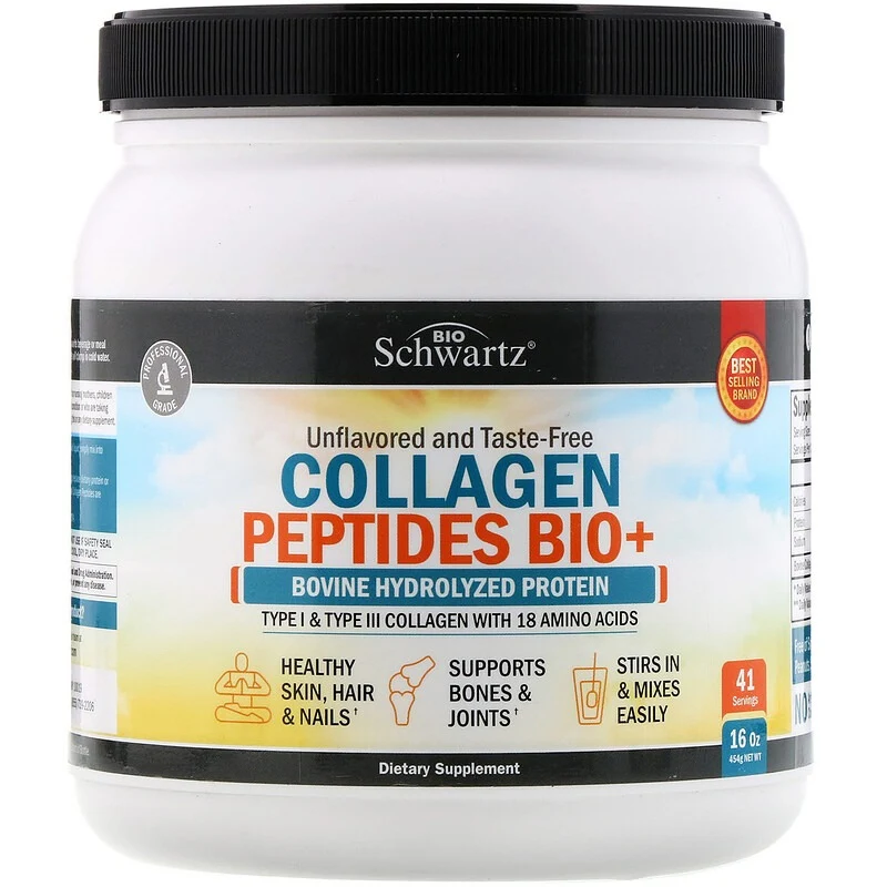 BioSchwartz, Collagen Peptides Bio+, Unflavored, 16 oz (454 g)
