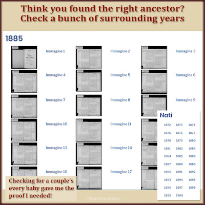 Can't find an ancestor in the year you expected? Check a number of surrounding years.