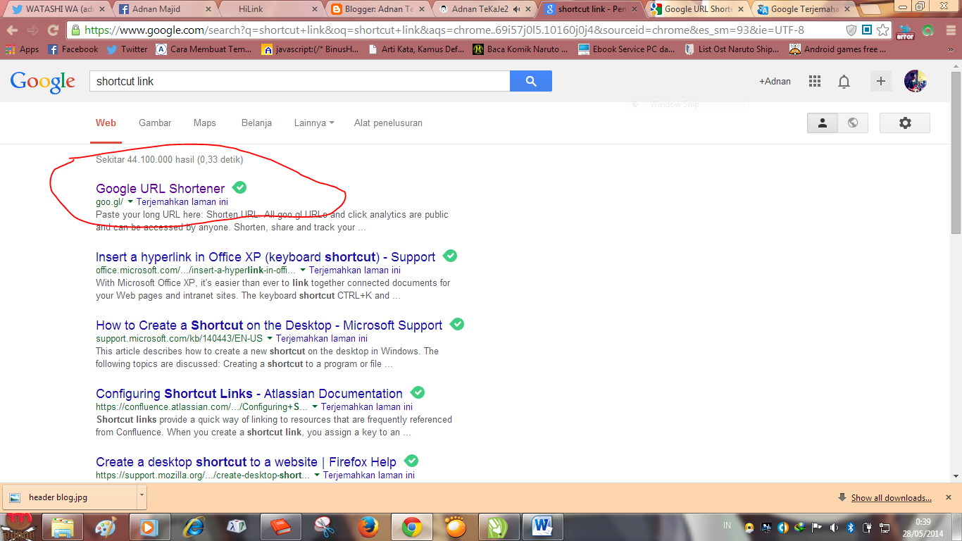 Cara membuat shortcut link web dengan Google URL Shortener Adnan TeKaJe2